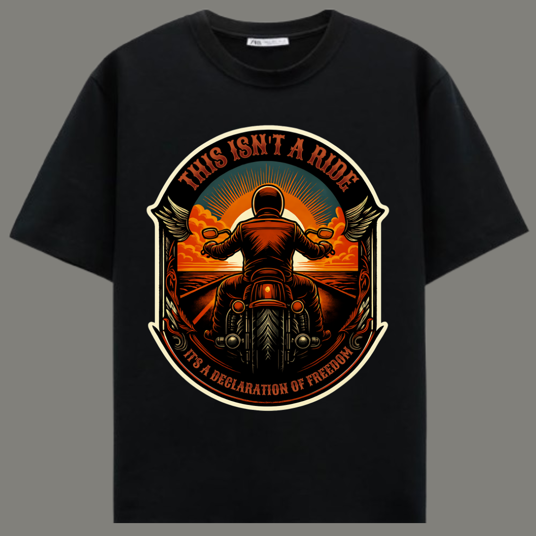 Ride Beyond Limits – Premium Black Cotton T-Shirt
