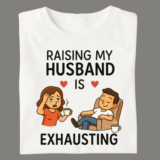 Wife Life – Premium White Cotton Funny Husband T-Shirt for Women