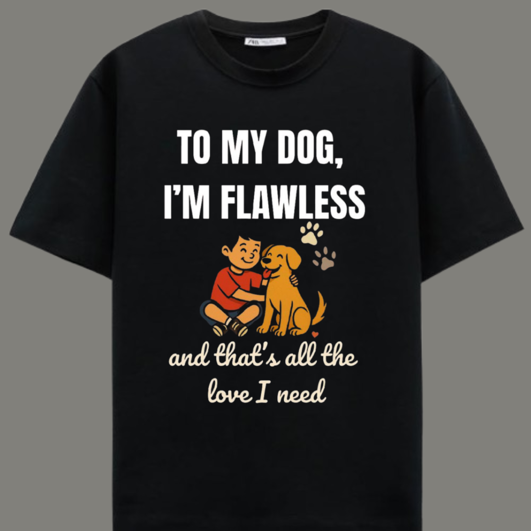 My Flawless Dog – Premium Black Cotton T-Shirt