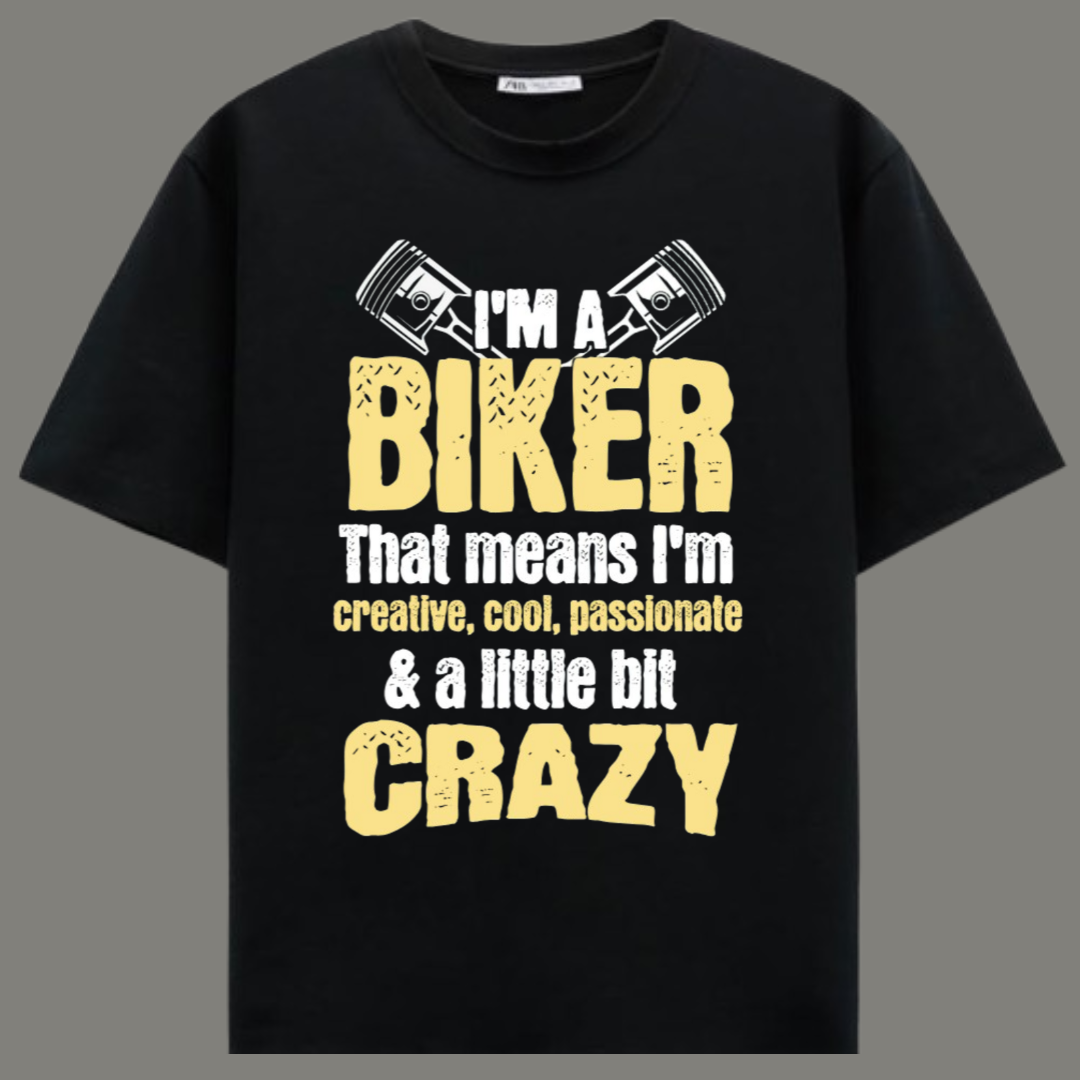 Throttle Instinct – Premium Black Cotton Funny Biker T-Shirt