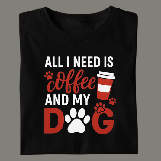 Coffee Paws Premium Black Cotton T-Shirt