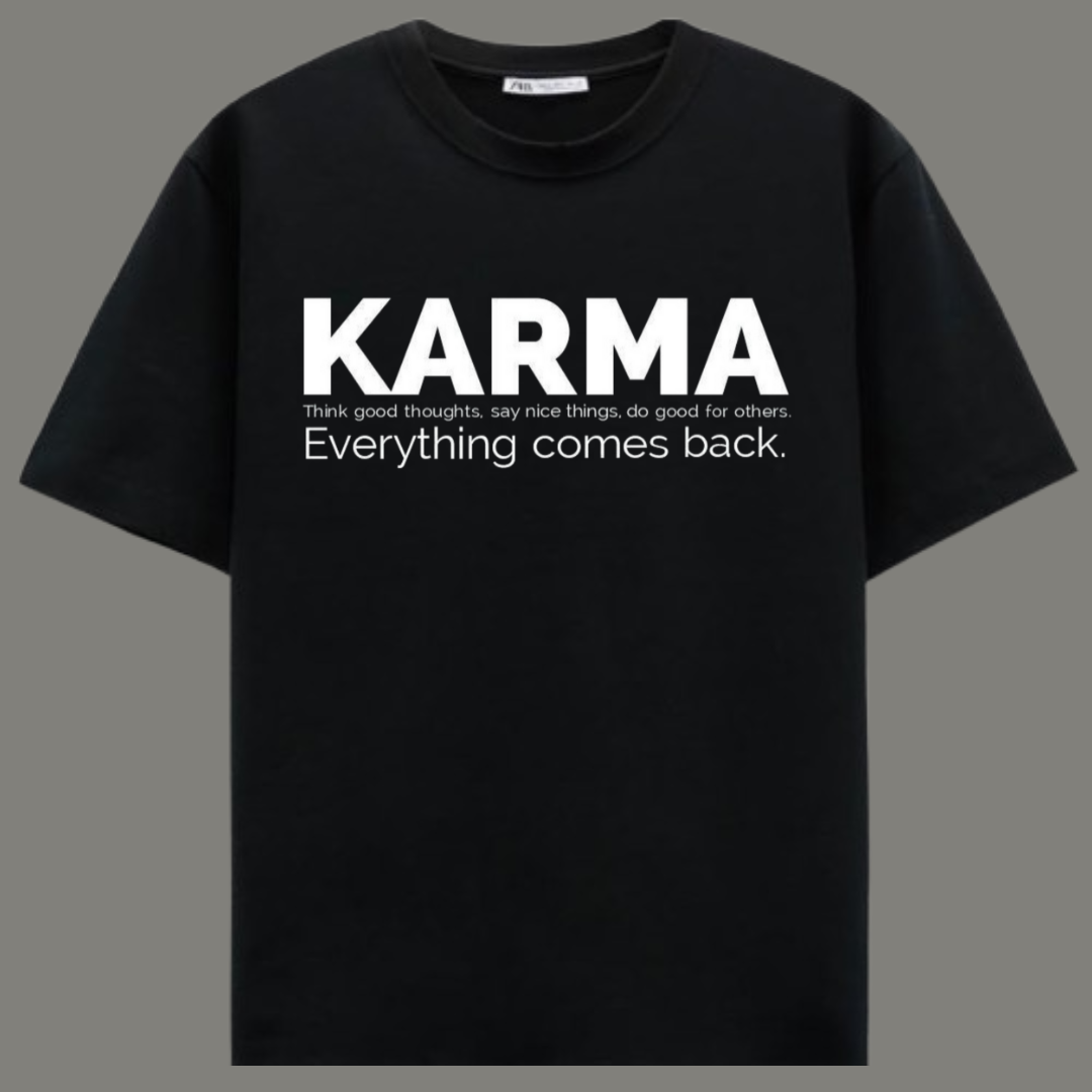 Karma - Premium Black Cotton T-Shirt