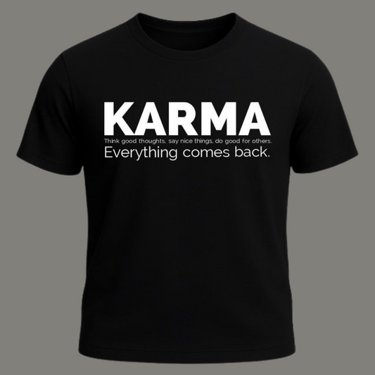 Karma - Premium Black Cotton T-Shirt