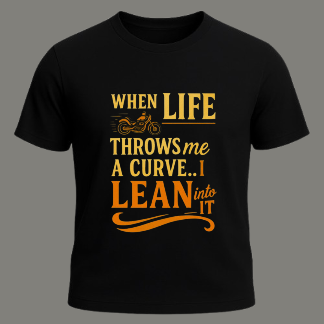 Life’s Curve – Premium Black Cotton T-Shirt