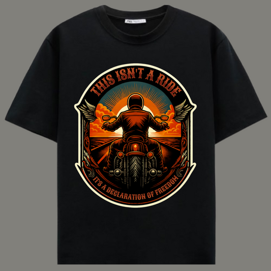 Ride Beyond Limits – Premium Black Cotton T-Shirt