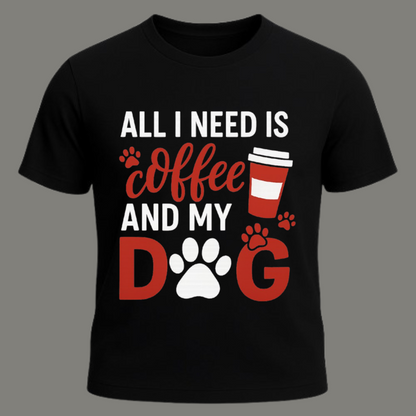 Coffee Paws Premium Black Cotton T-Shirt