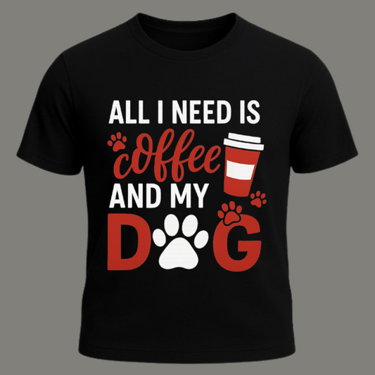 Coffee Paws Premium Black Cotton T-Shirt