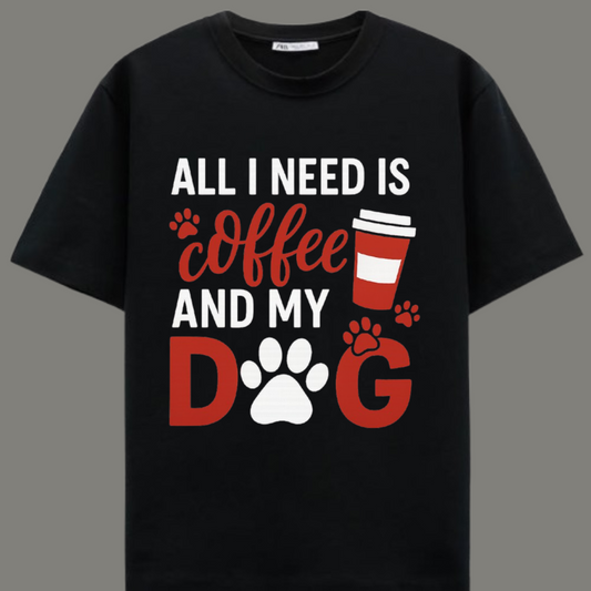 Coffee Paws Premium Black Cotton T-Shirt