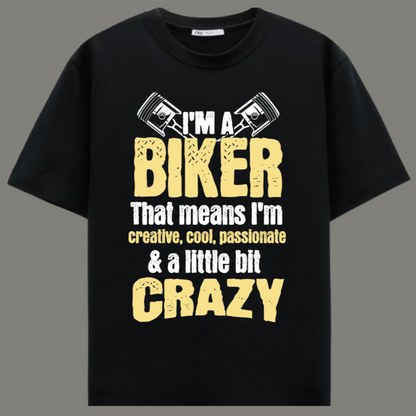 Throttle Instinct – Premium Black Cotton Funny Biker T-Shirt