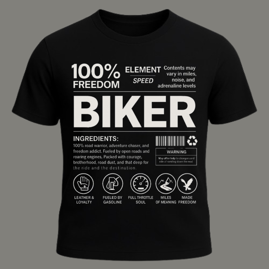 100% Freedom Biker T-Shirt