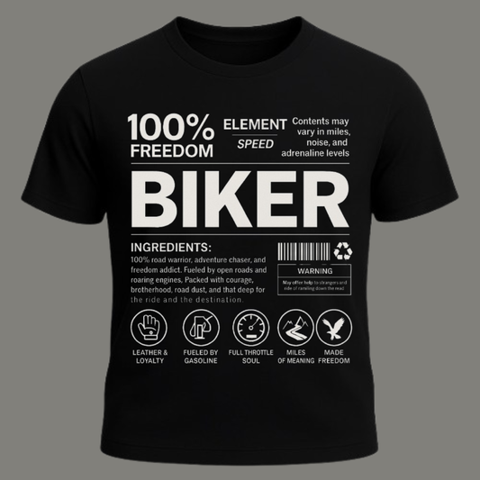 100% Freedom Biker T-Shirt