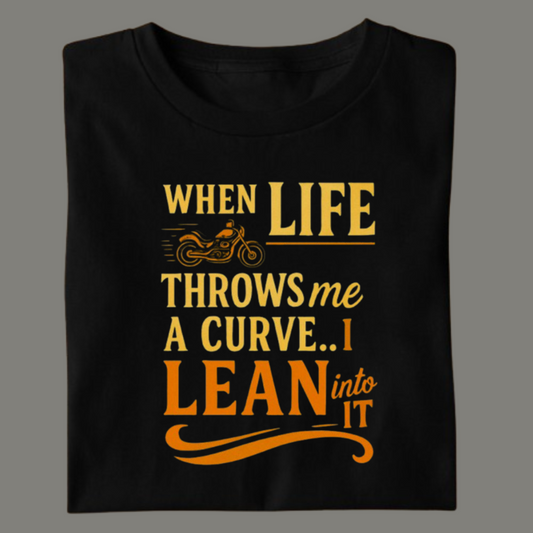 Life’s Curve – Premium Black Cotton T-Shirt