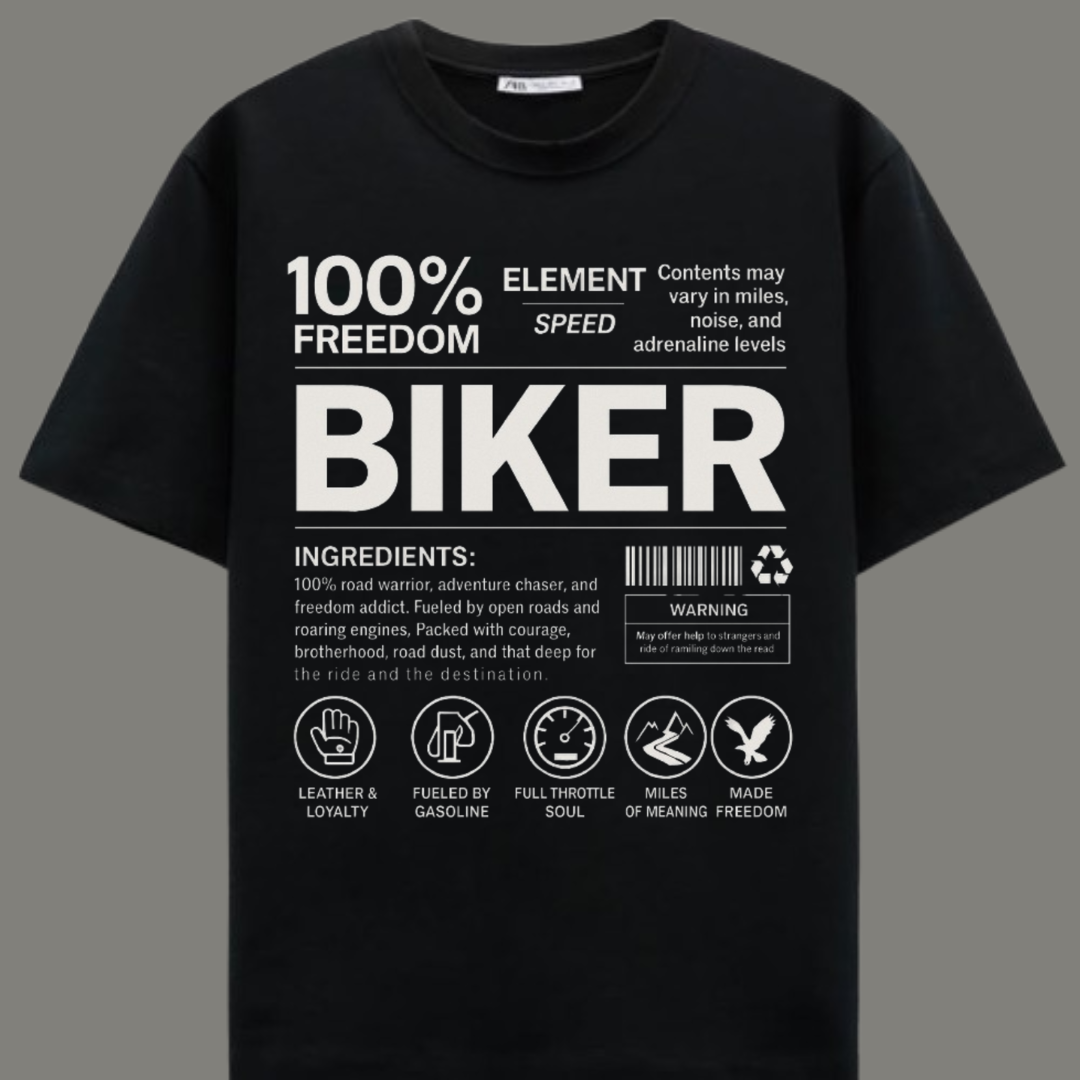 100% Freedom Biker T-Shirt