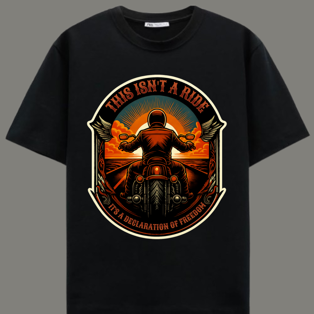 Ride Beyond Limits – Premium Black Cotton T-Shirt