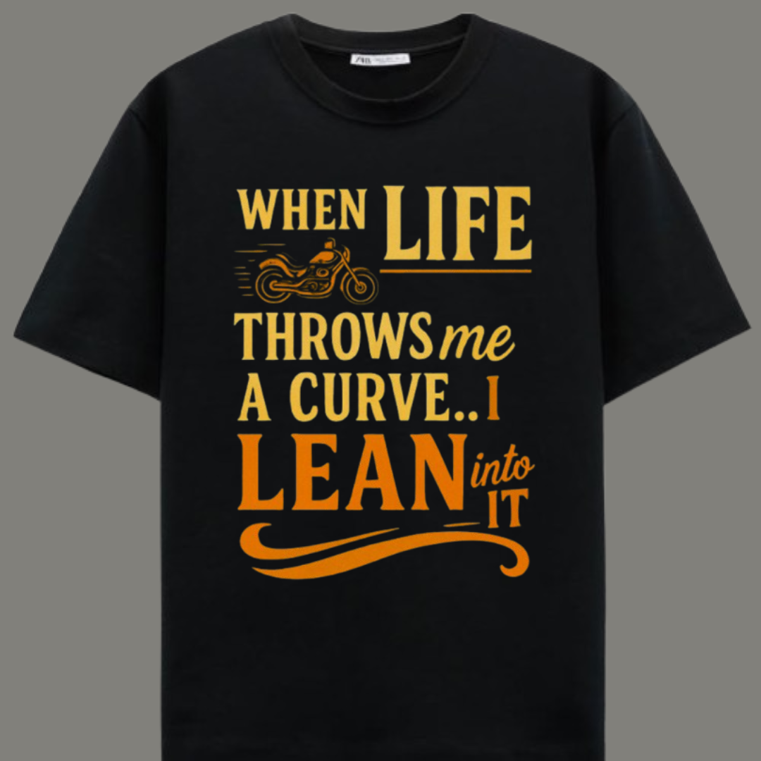Life’s Curve – Premium Black Cotton T-Shirt