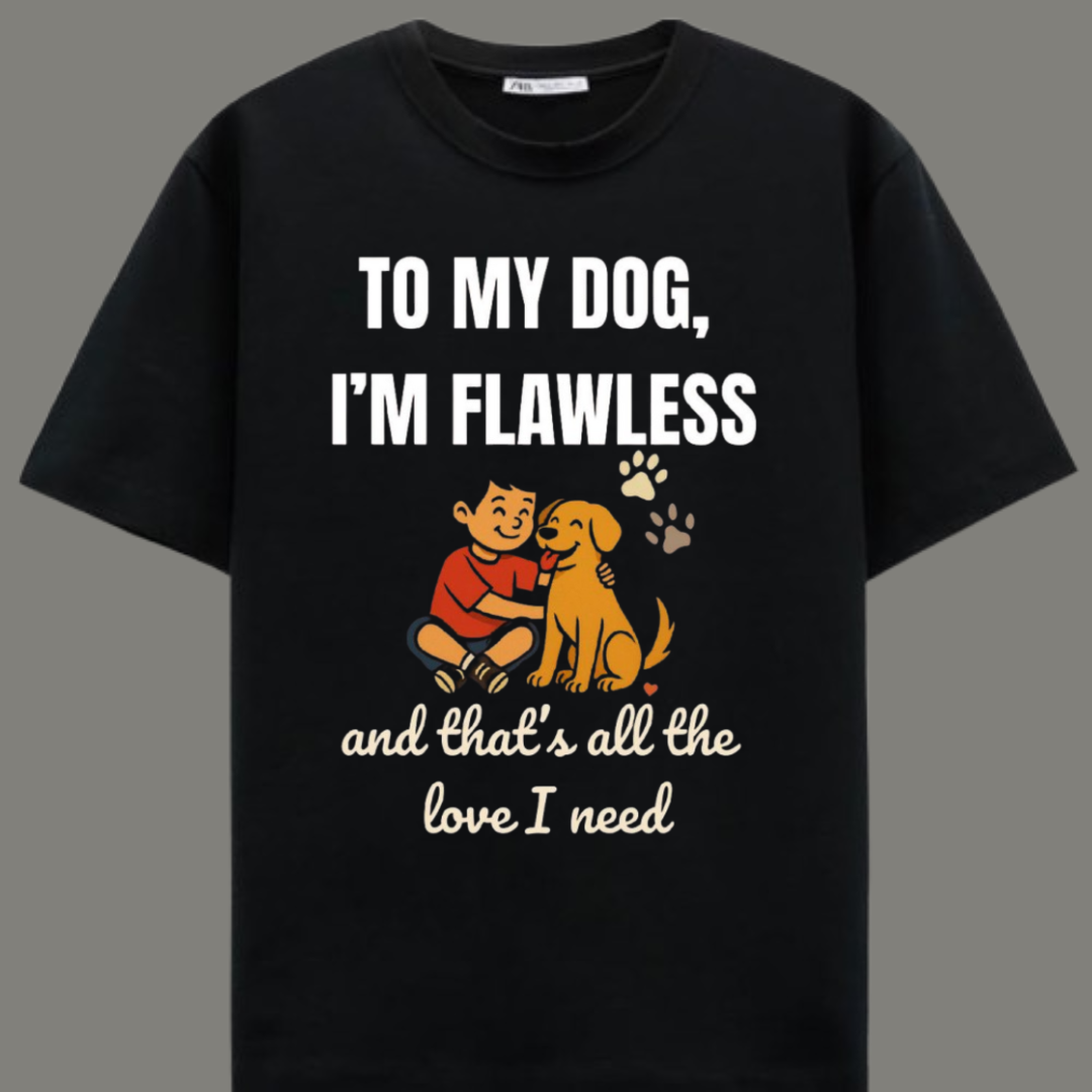 My Flawless Dog – Premium Black Cotton T-Shirt