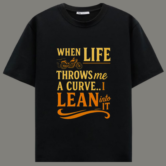 Life’s Curve – Premium Black Cotton T-Shirt