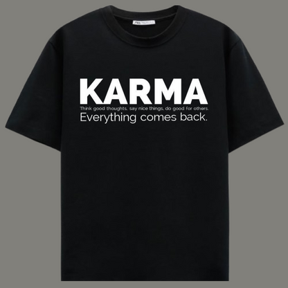 Karma - Premium Black Cotton T-Shirt