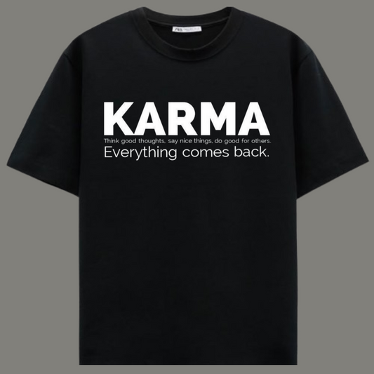 Karma - Premium Black Cotton T-Shirt
