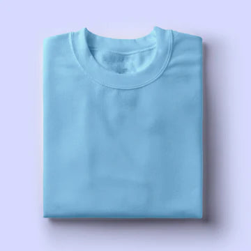Premium Unisex Sky Blue Cotton Round Neck T-Shirt