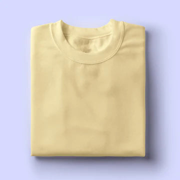 Premium Unisex Beige Cotton Round Neck T-Shirt
