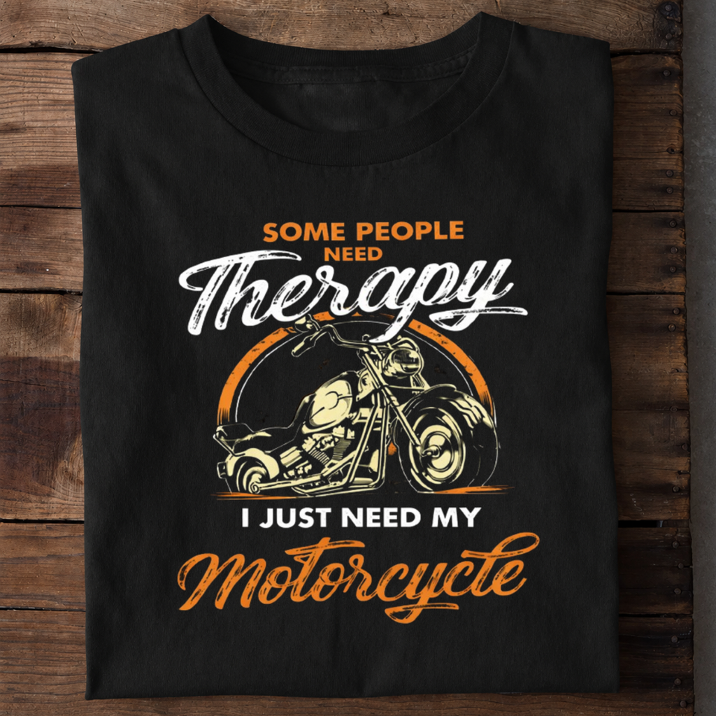 Motorcycle Is My Therapy Premium Cotton T Shirt
