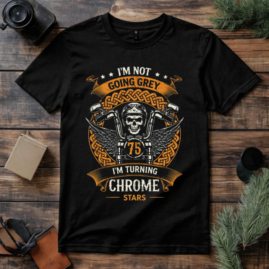 Turning Chrome Biker T Shirt
