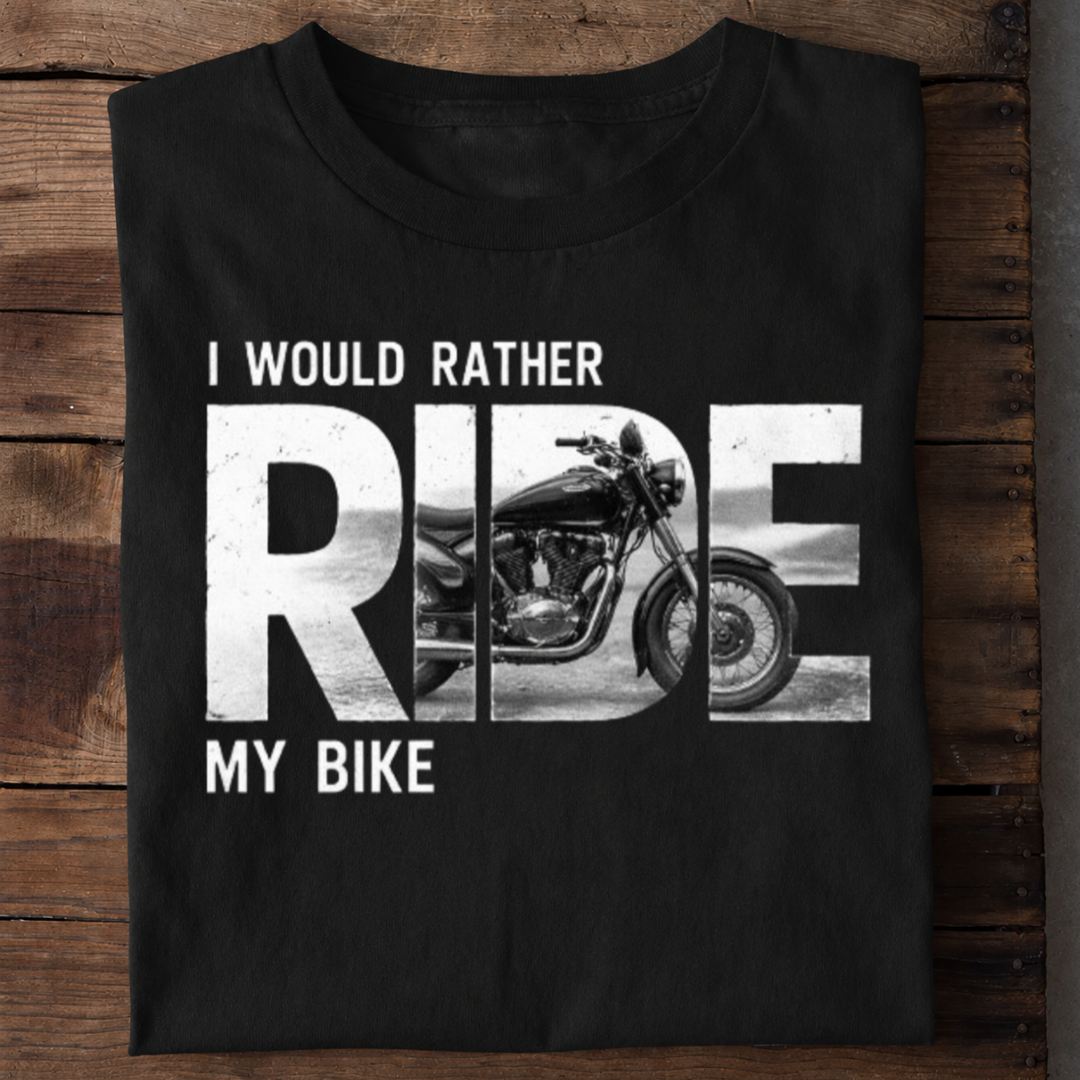 Rather Ride My Bike Premium Cotton T Shirt