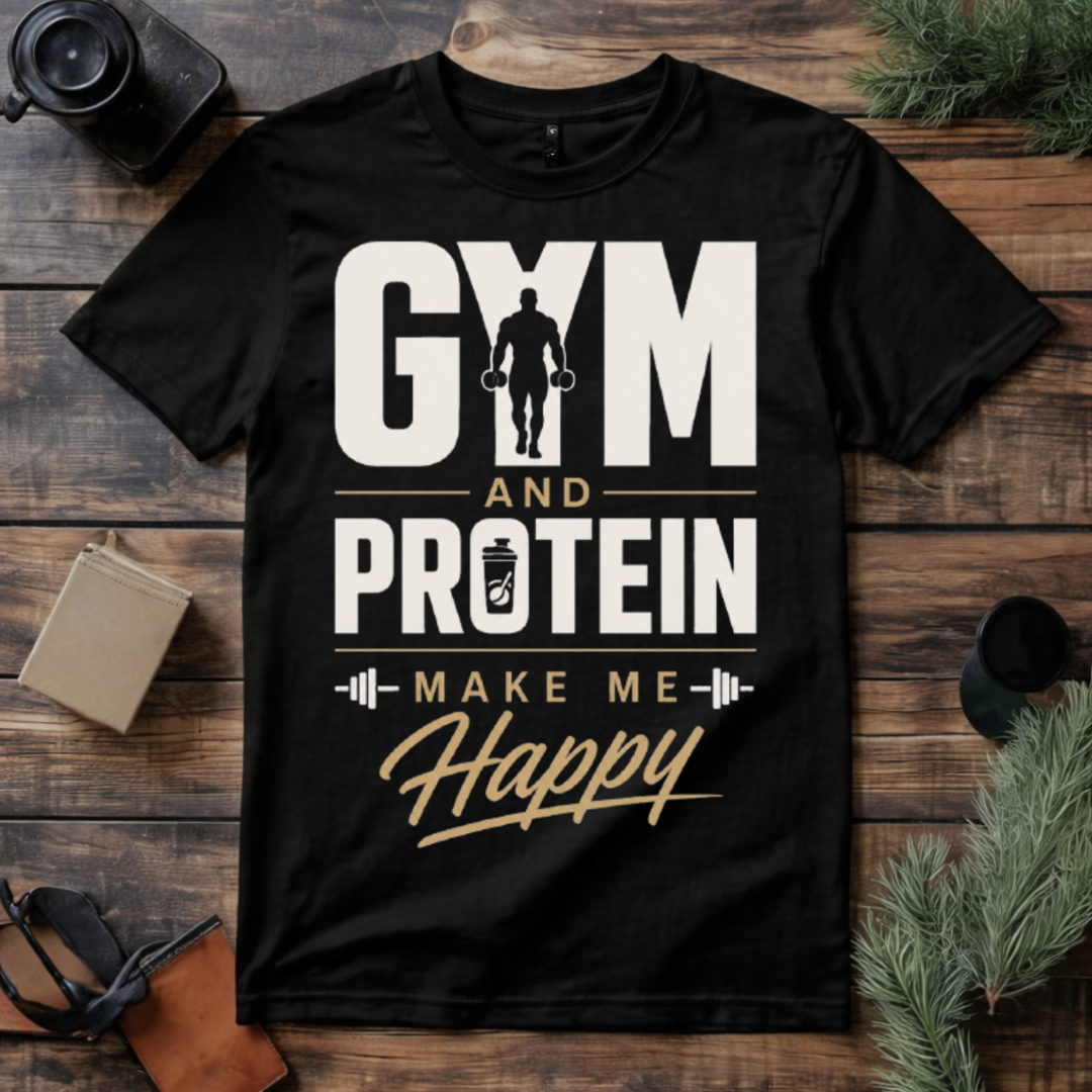 Gym and Protein Make Me Happy T Shirt