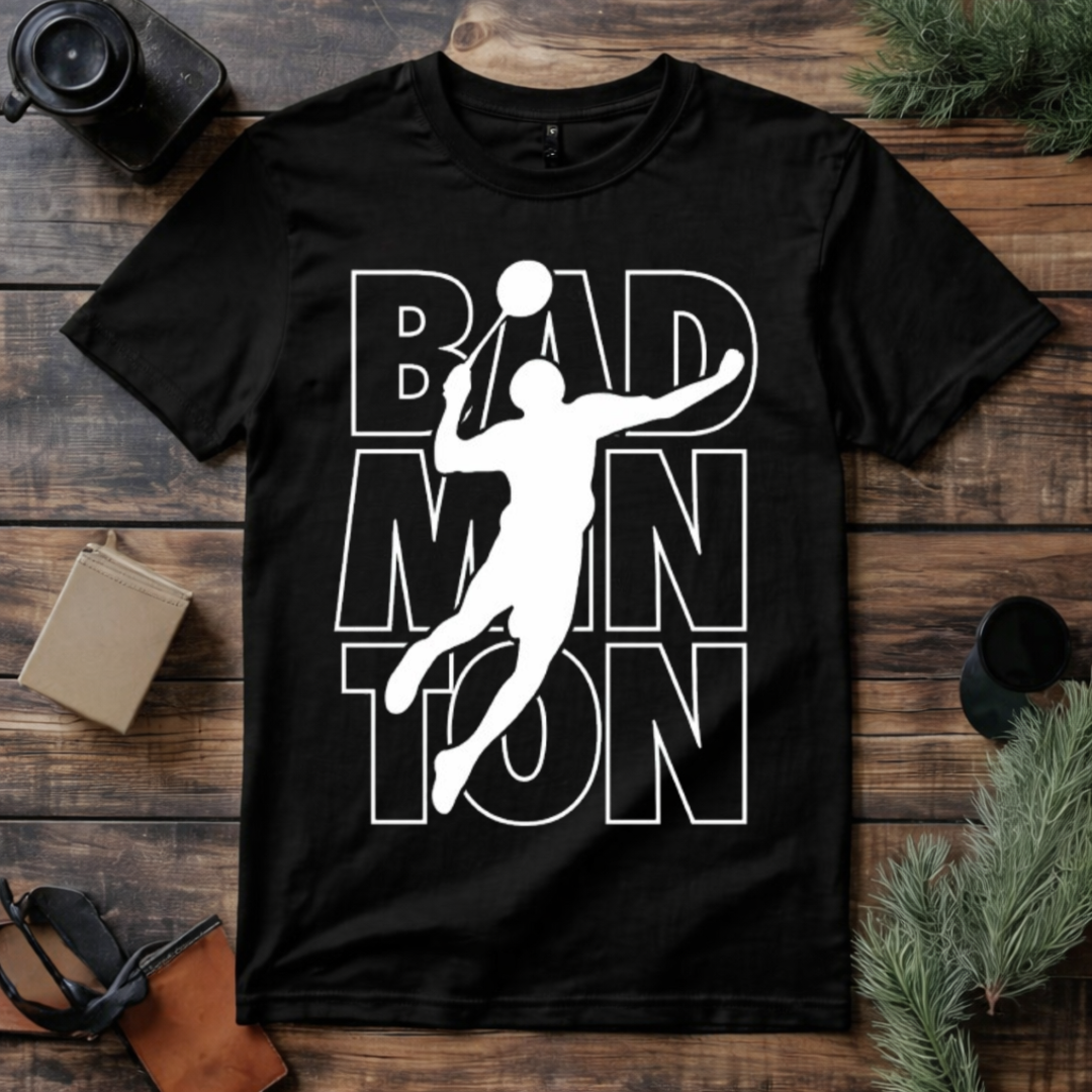 Badminton Player Typography T Shirt