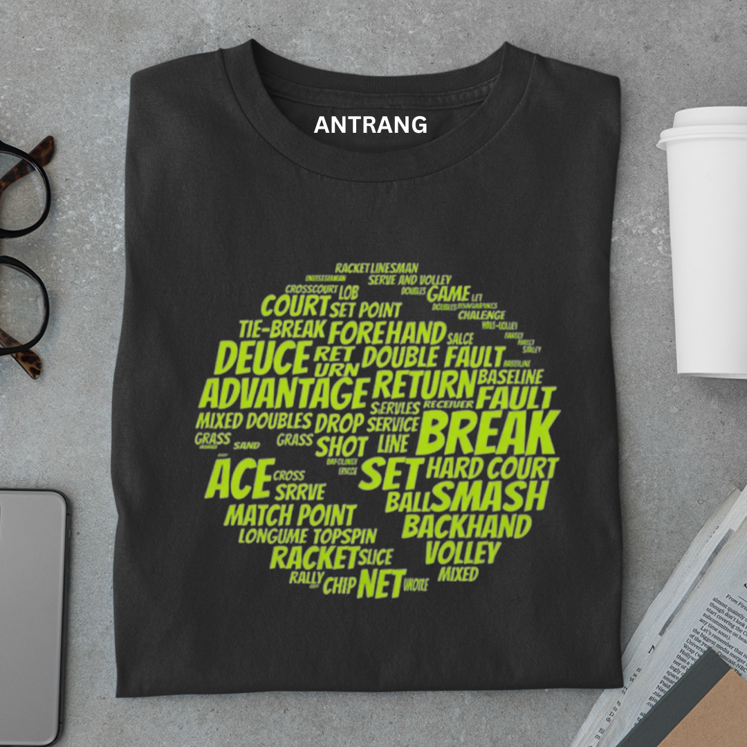 Tennis Terms Word Art T Shirt