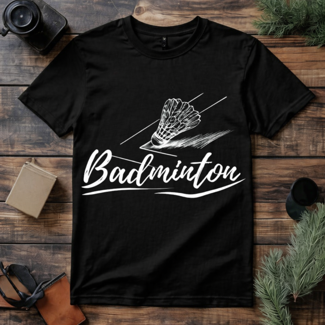 Badminton Script Logo T Shirt