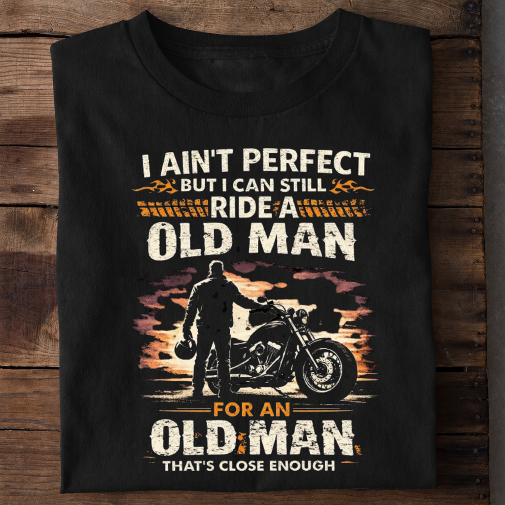 Old Man Biker Premium Cotton T Shirt