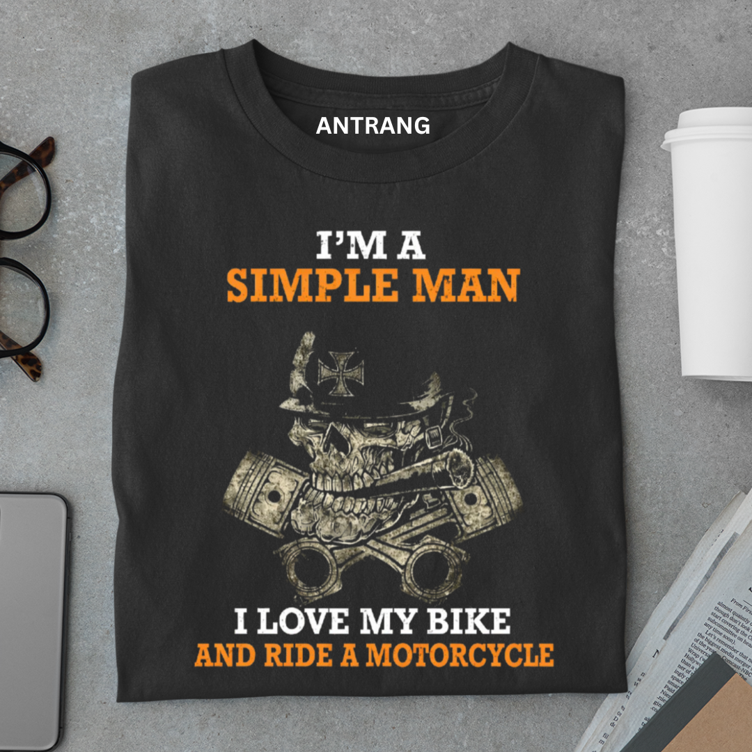 Simple Man Loves Motorcycle T Shirt