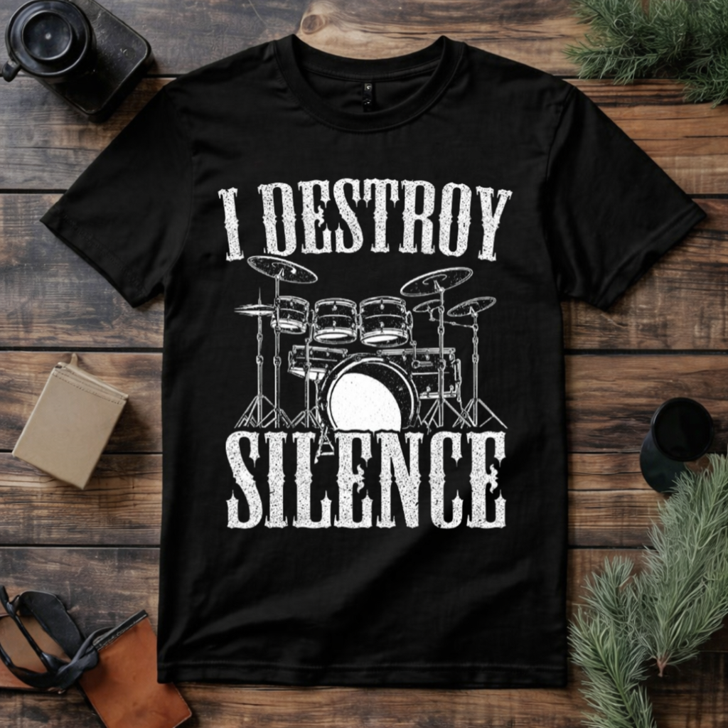 Destroy Silence Drummer T Shirt