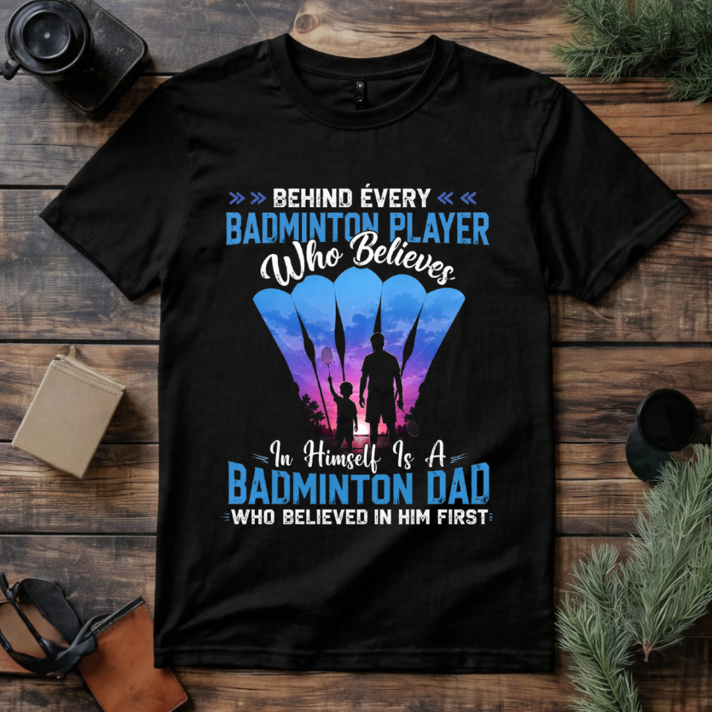 Badminton Dad Premium Cotton T Shirt
