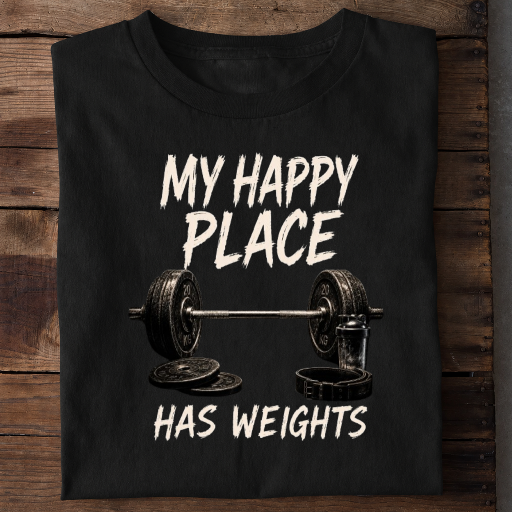 Happy Place Gym Premium Cotton T Shirt