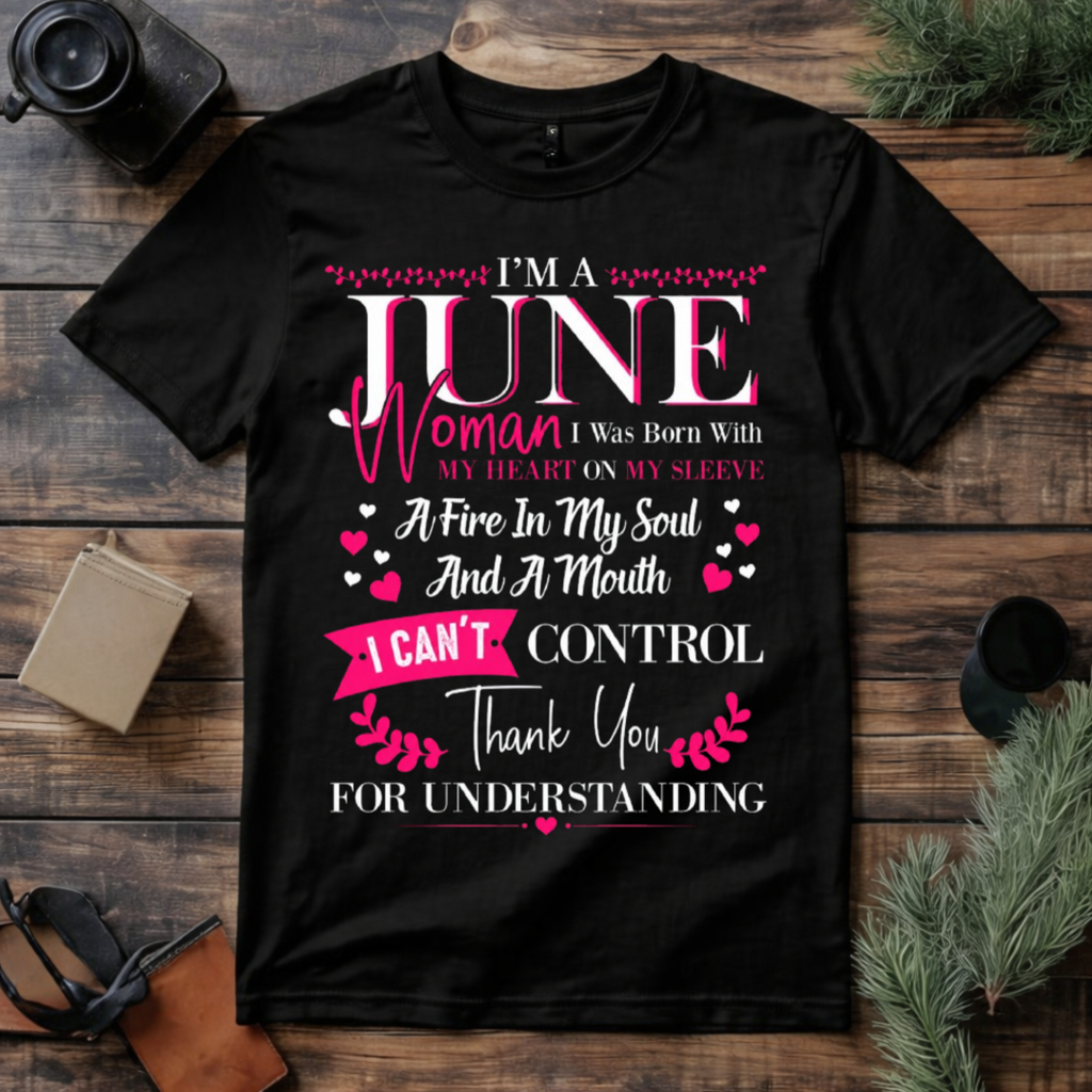 June Woman Fire in My Soul T Shirt