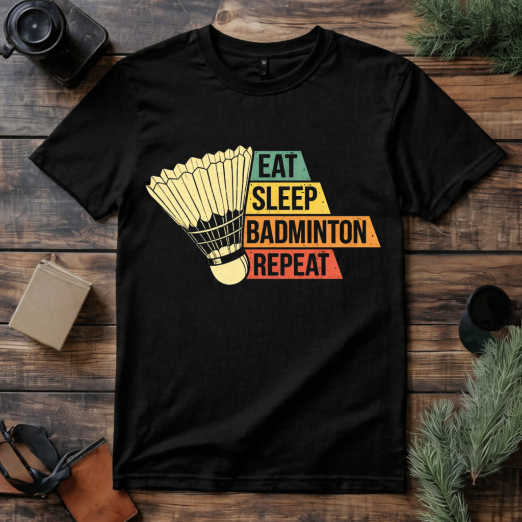 Eat Sleep Badminton Repeat T Shirt