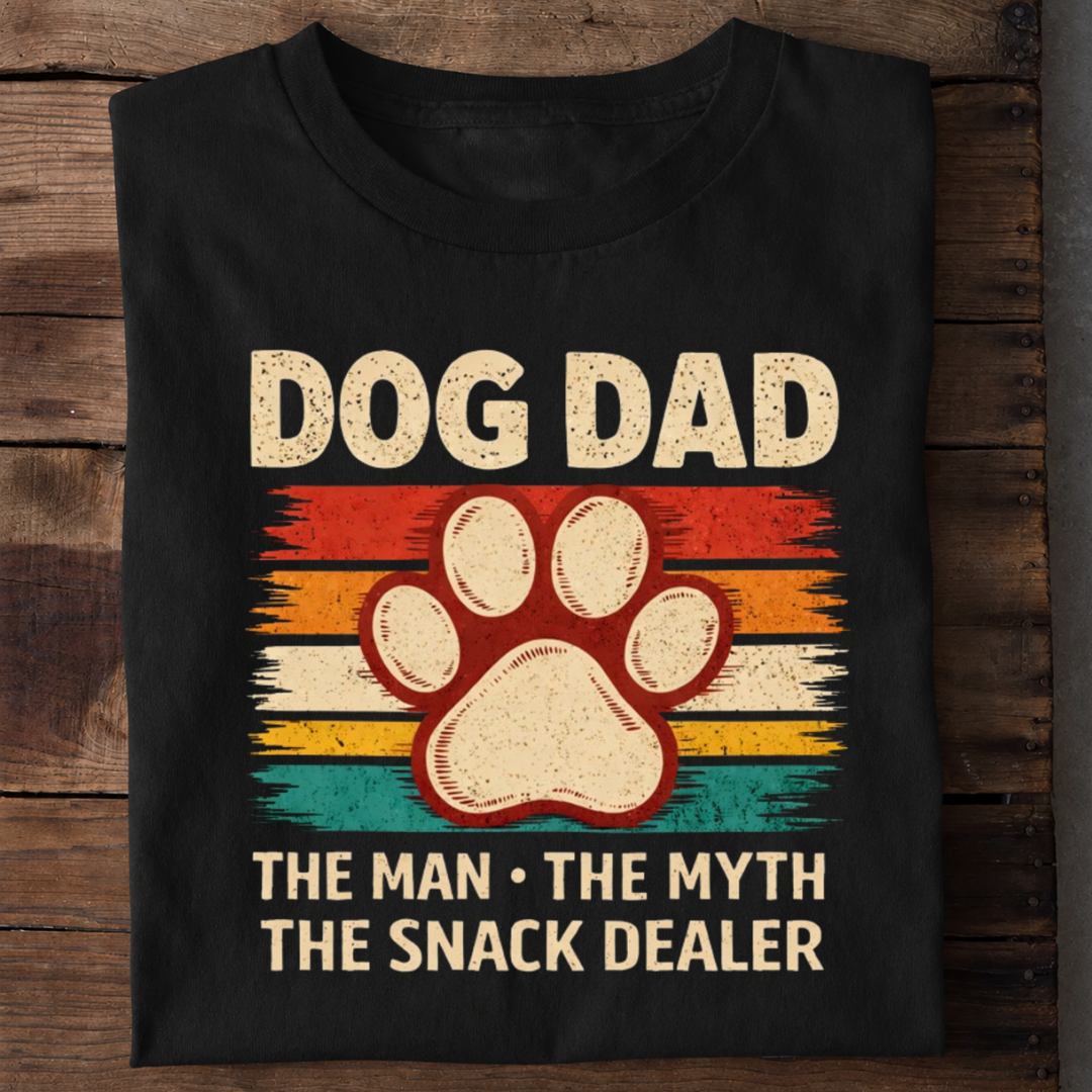 Dog Dad Snack Dealer Premium Cotton T Shirt