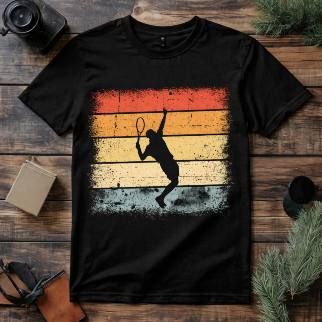 Vintage Tennis Player T Shirt