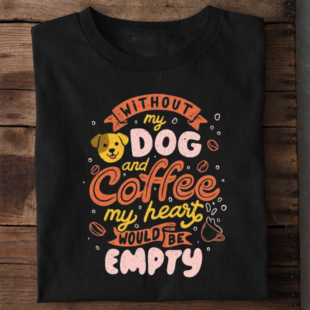 Dog and Coffee Lover Premium Cotton T Shirt