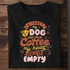 Dog and Coffee Lover Premium Cotton T Shirt