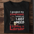 Coffee and Labrador Lover Premium Cotton T Shirt