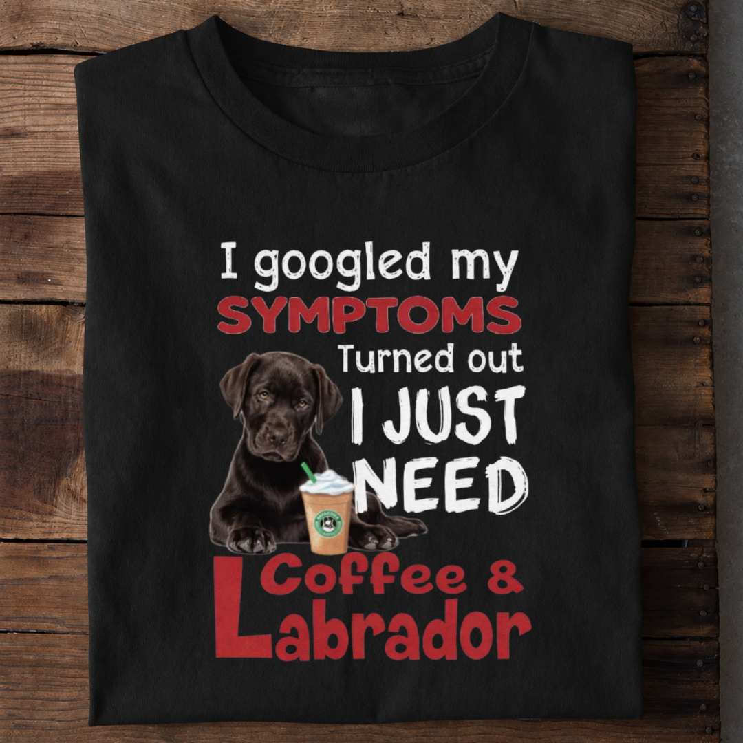 Coffee and Labrador Lover Premium Cotton T Shirt