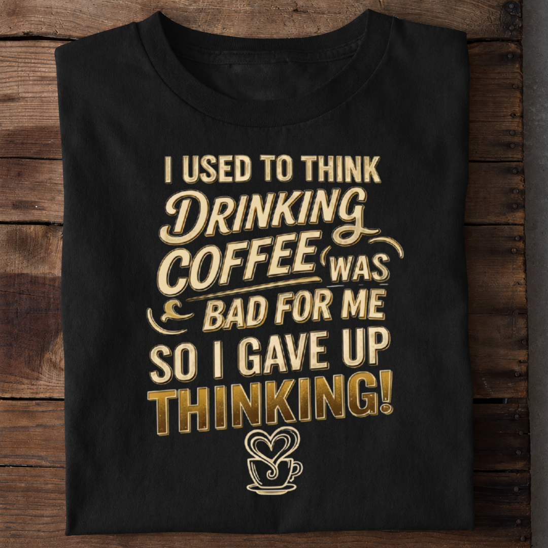 Drinking Coffee Premium Cotton T Shirt