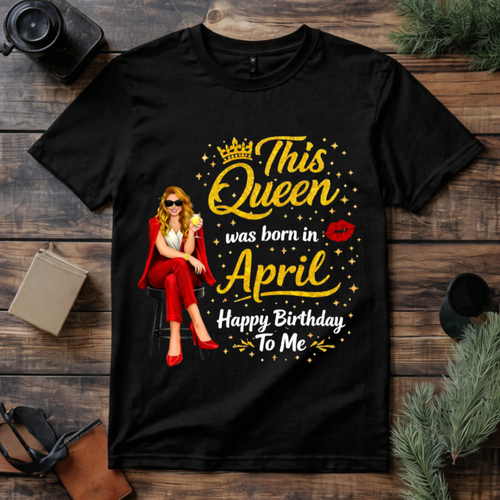 April Birthday Queen T Shirt