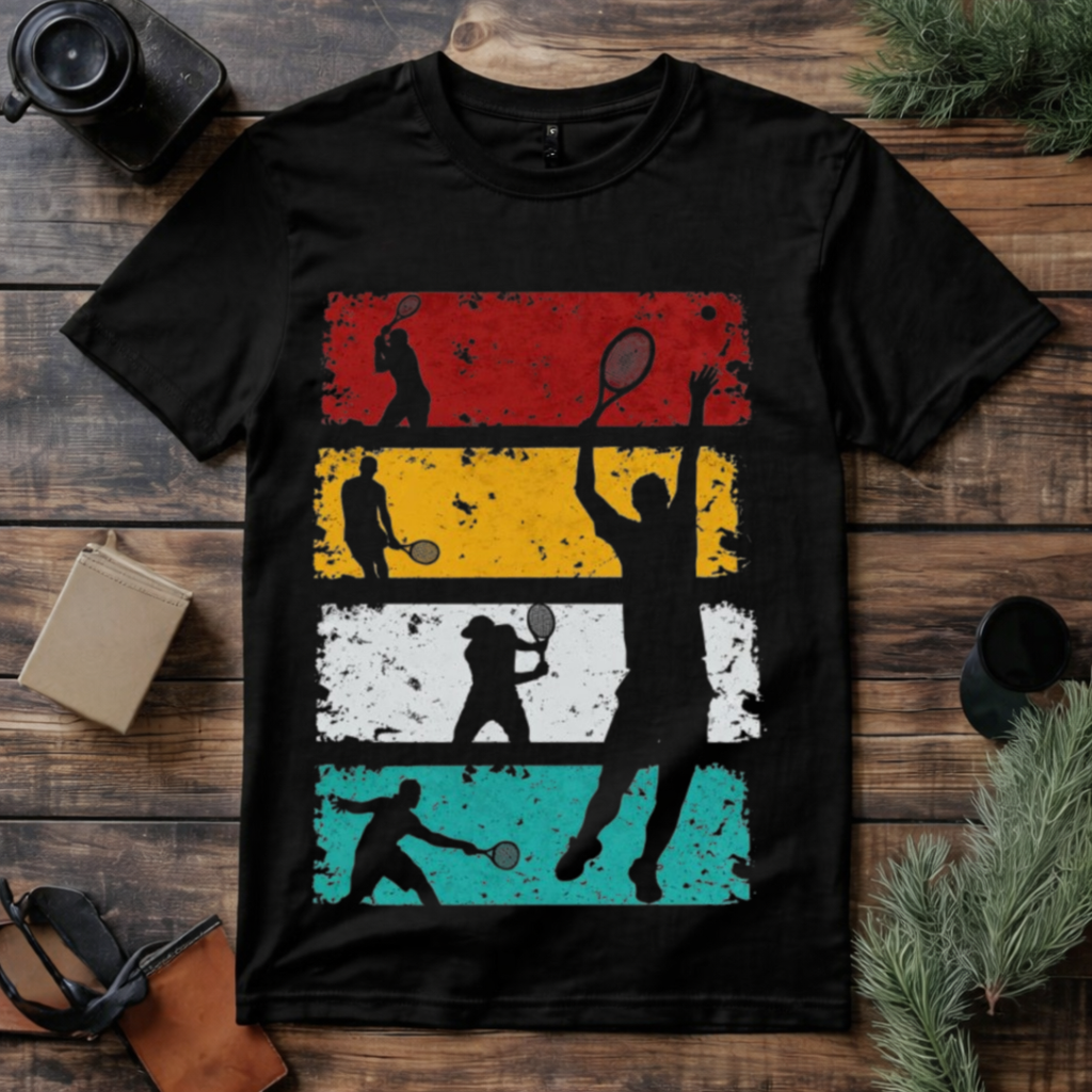 Vintage Tennis Player T Shirt