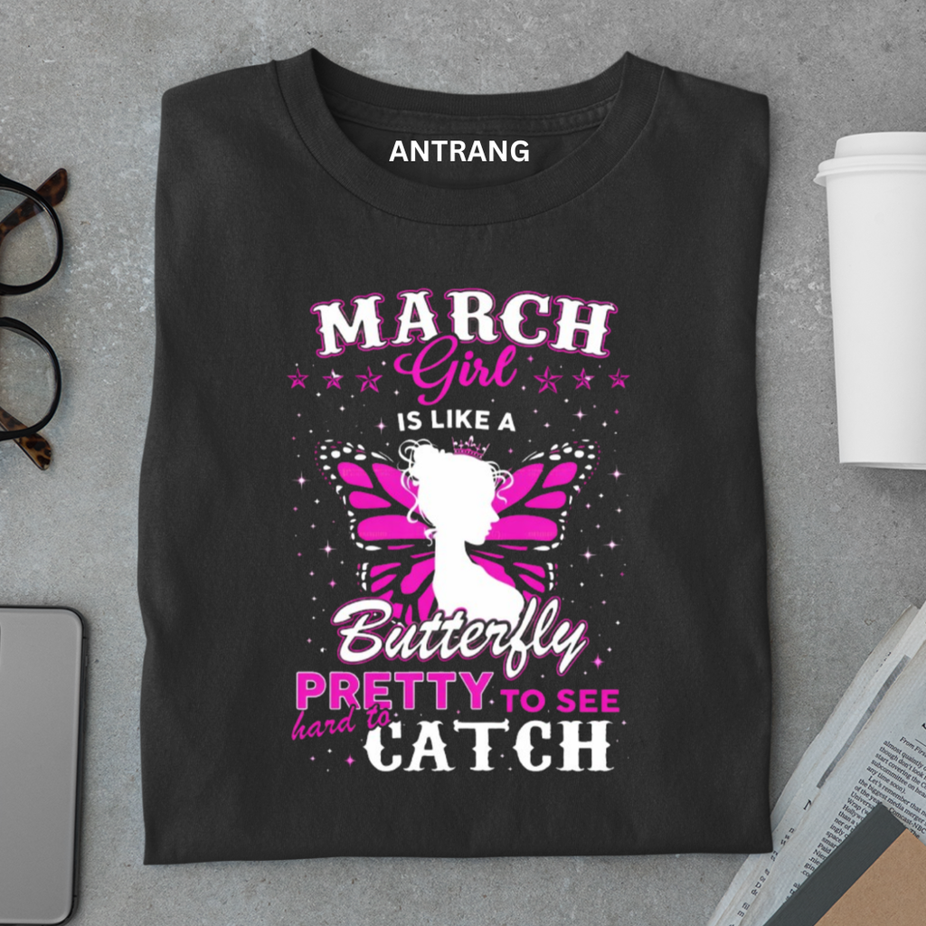 March Girl Butterfly T Shirt