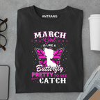 March Girl Butterfly T Shirt
